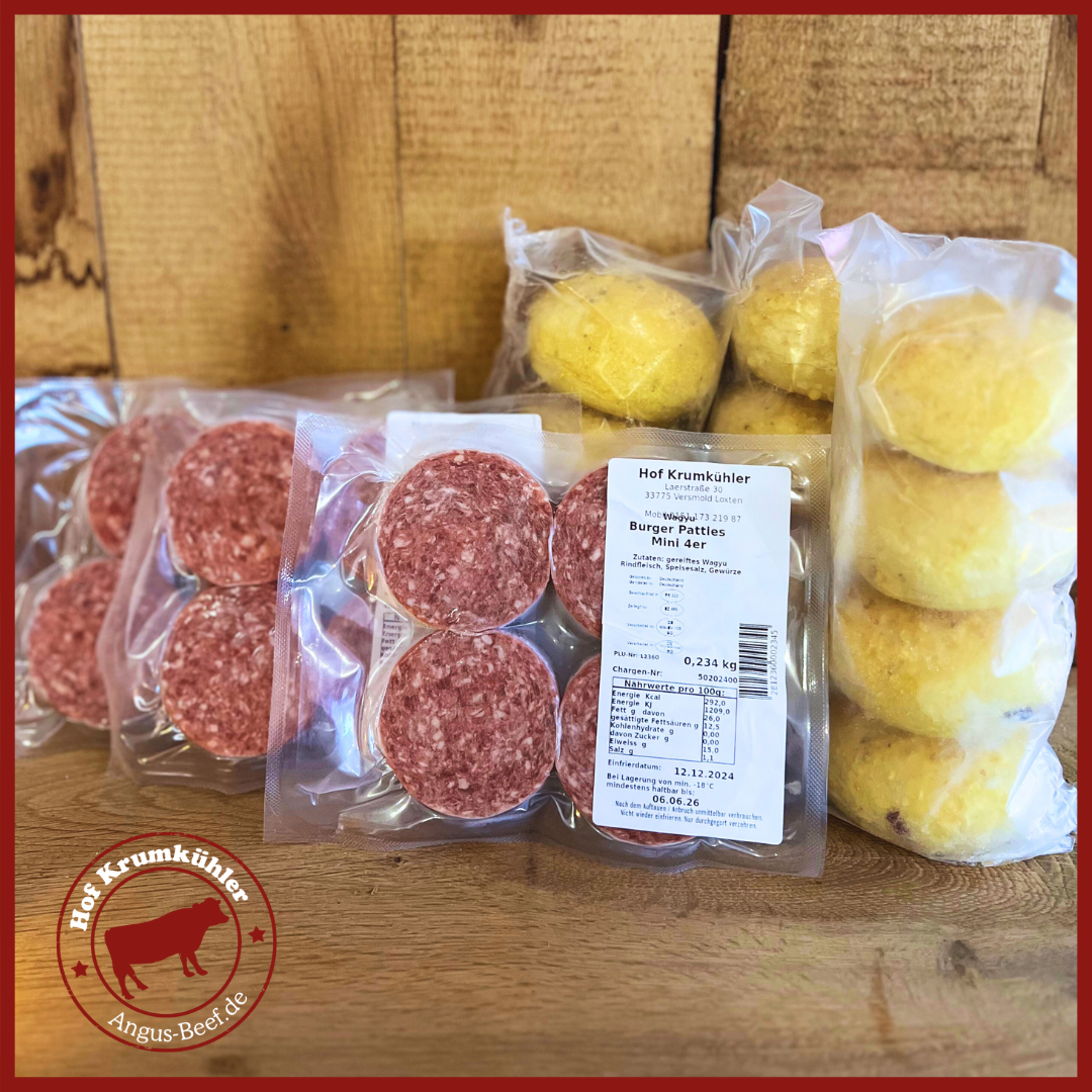 Wagyu 12x MINI Burger + 12x Burger Bun´s, Paket