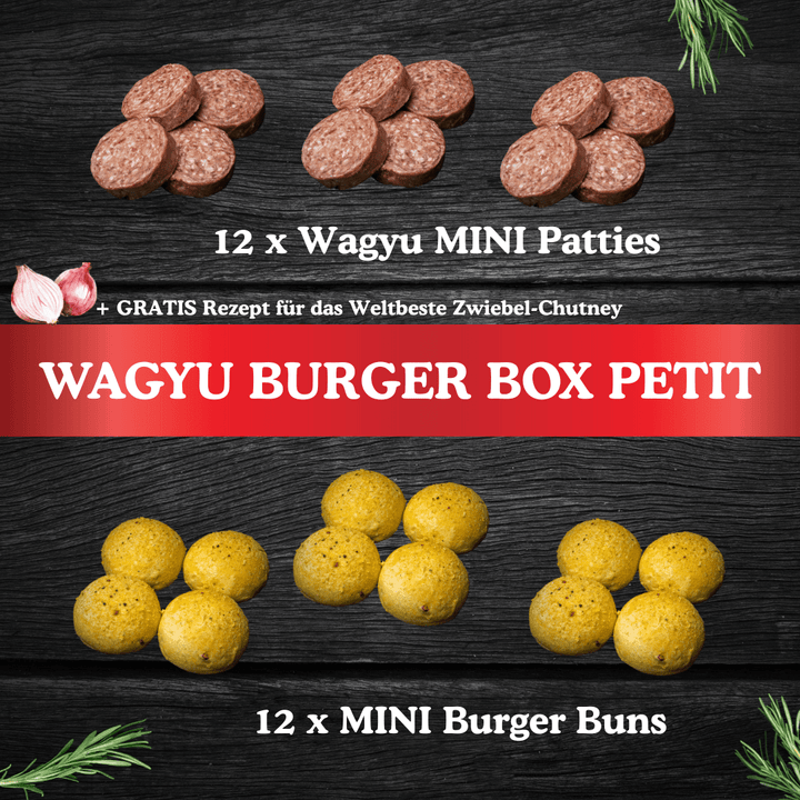 Wagyu 12x MINI Burger + 12x Burger Bun´s, Paket - Angus - Beef Loxten